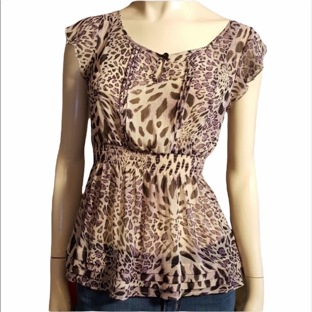 Charlotte Russe Women Ruffle Sleeve Light Blouse Size S
